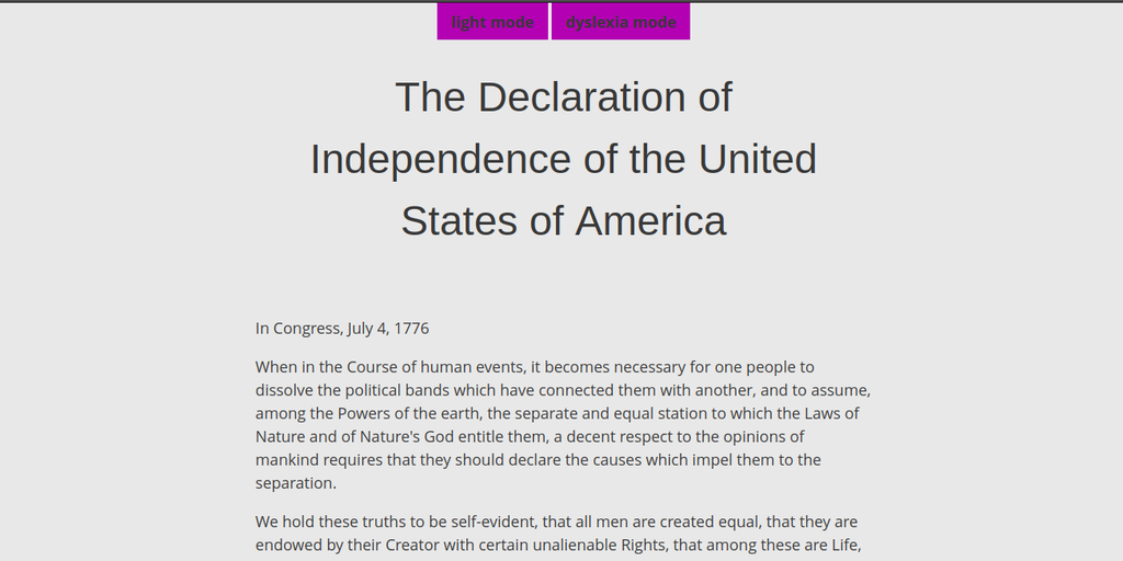 The Declaration in light mode.